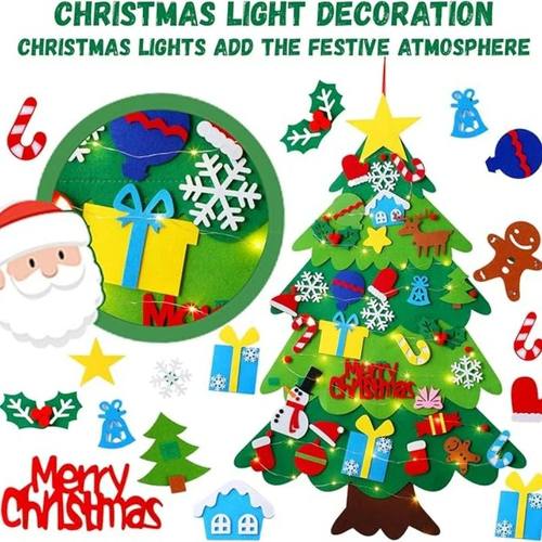32PCS Kids Christmas DIY Felt Christmas Tree Navidad  New Ye