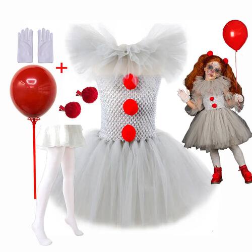 Pennywise Inspired Horrible Creature It Clown Tutu Dress Kid