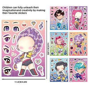 New 8/16/24Pcs Cute KPop Demon Hunters Puzzle Stickers Make