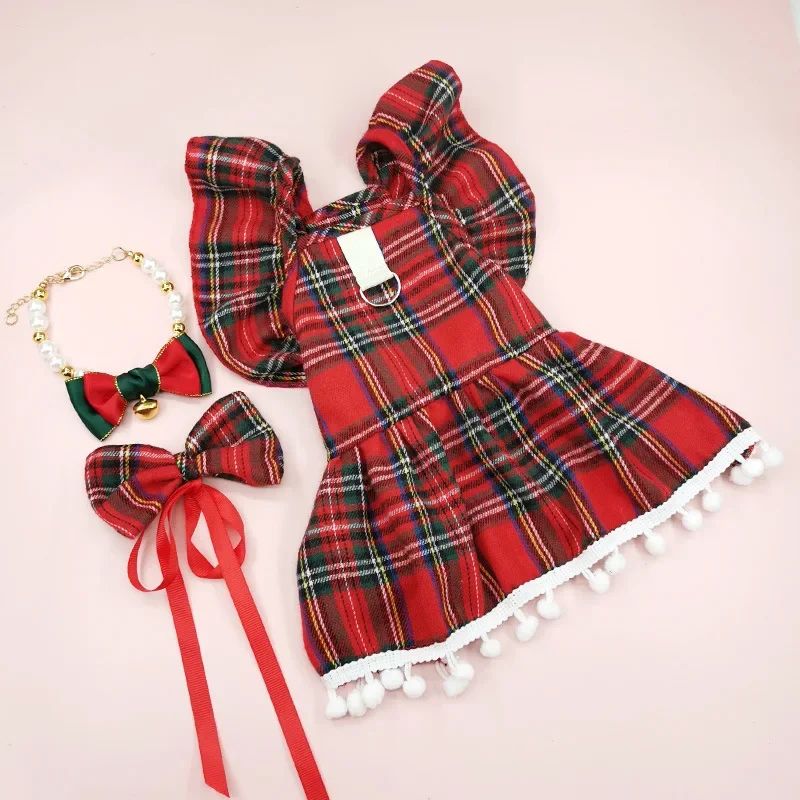Christmas Dog Strap Skirt Autumn/Winter Dog Clothing Skirt C