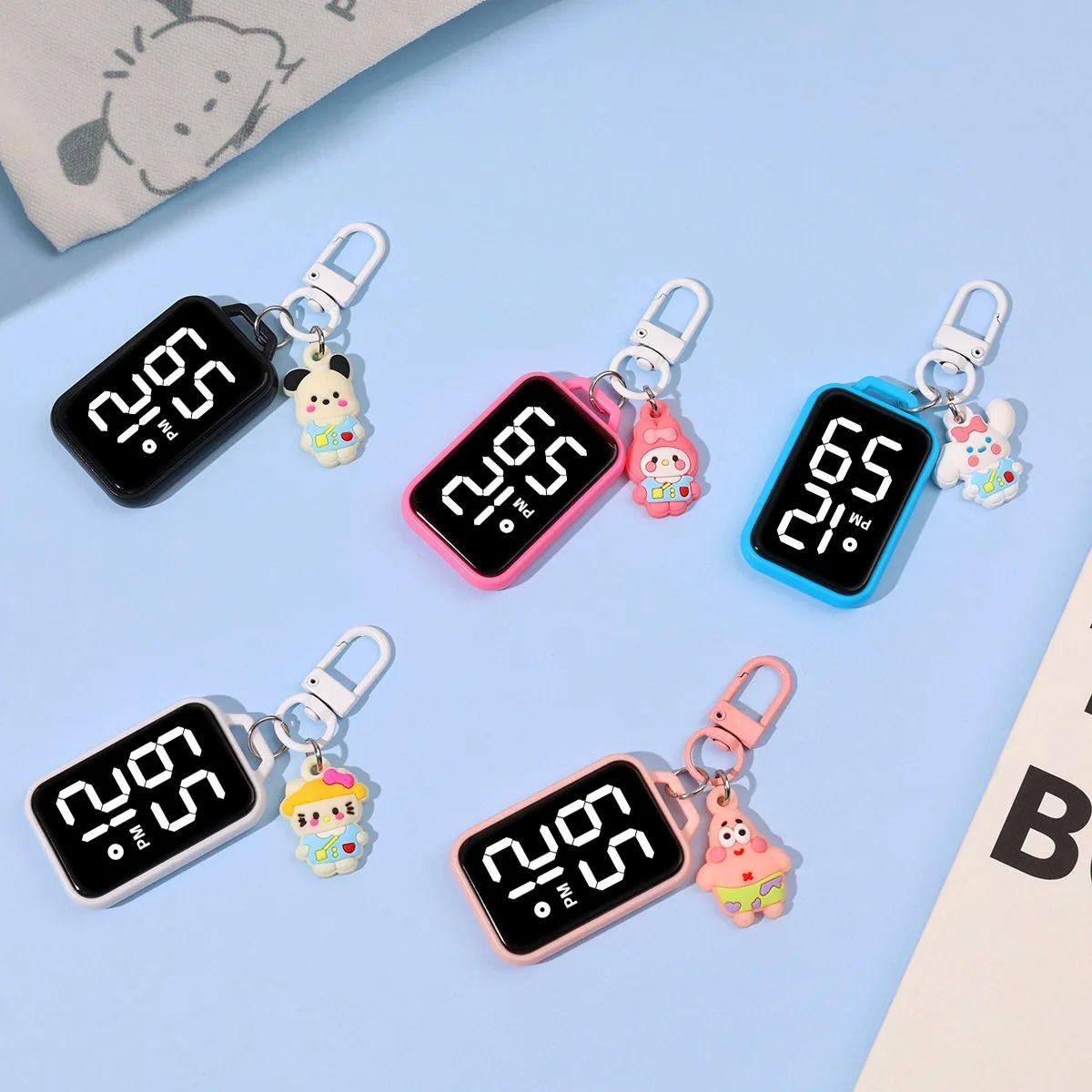 Square Large LED Electronic Watch Cartoon Pendant Small Hang