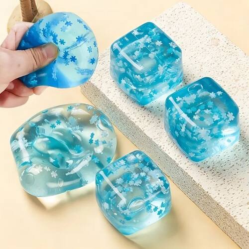 Squishy Snowflake Ice Cubes Slow Rising Sensory Fidget Toy S