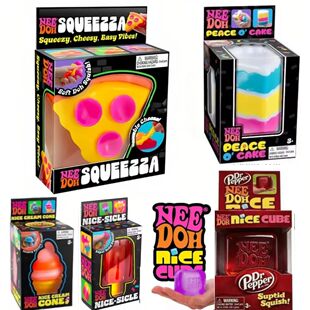 hot NeeDoh Fuzz Ball Jellyfish Squishy Blind Box, Random Col