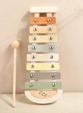 Montessori Wooden Toy Multicolor Xylophone Bell Beads Drum C