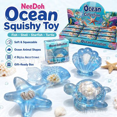 Needoh Sea Animal Turtle Starfish Shell Fish Tpr Pinching Mu