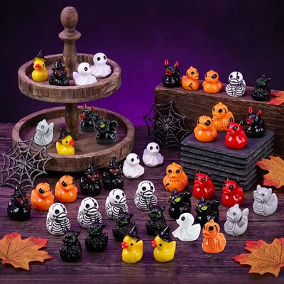 36Pcs Halloween Mini Resin Ducks Tiny Figurines Hide and See