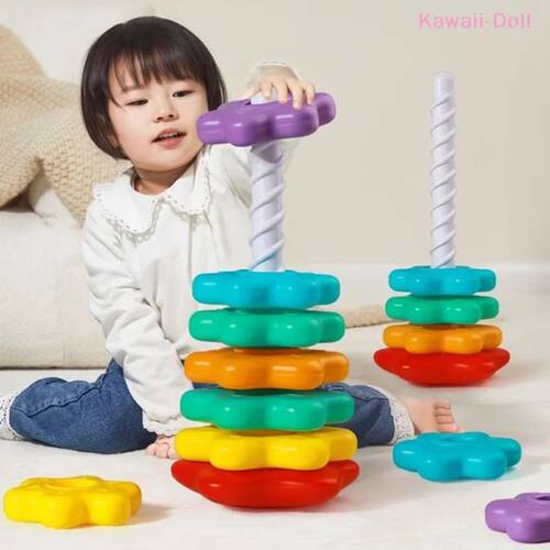 [DO]1 Set Baby Spinning Stacking Puzzle Toys Montessori Rota