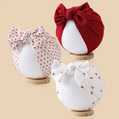 New Flower Ribbed Baby Turban Hats Heart Dasiy Butterfly Bea