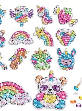 12 Create Big Gem Diamond Painting Sticker Kit Art Craft Gir