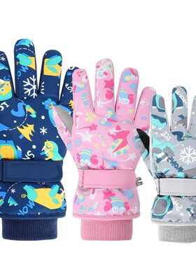 Winter Children Ski Gloves Thicken Waterproof Kids Gloves Sn