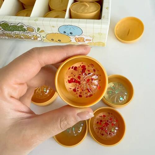 mini Crystal bun card cute soup dumpling shaped stress-relie