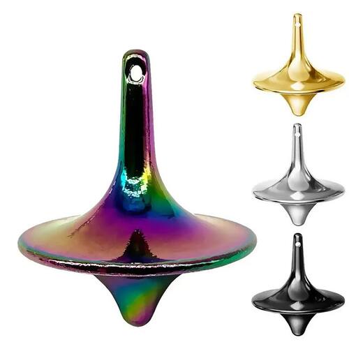 Hot Movie Totem Metal Gyro Silvery Hand Spinning Top Fingert