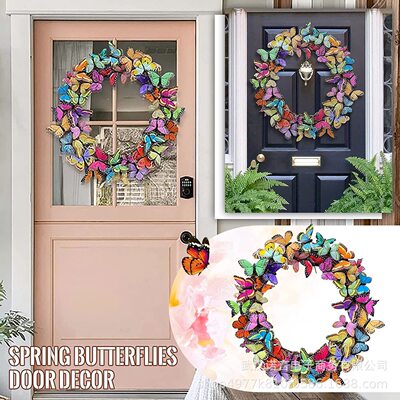 Simulation Butterfly Wreath Easter Spring Decoration Hotel R