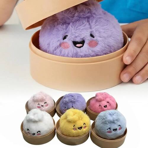 1/12pcs Cute Stuffed Buns Plush Toys Decompression Kneading