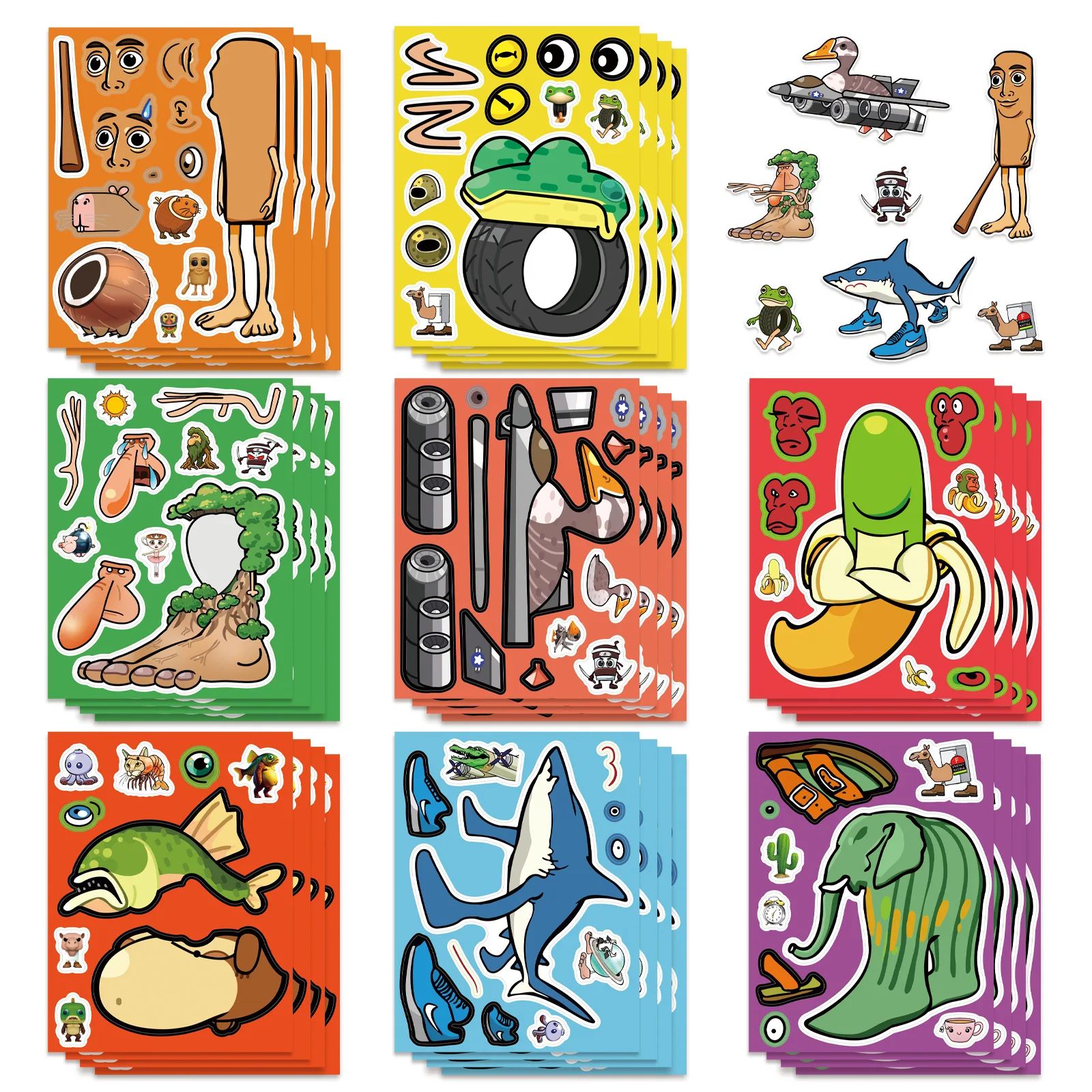 8 Sheets/pack Puzzle Stickers Children's Fun DIY Decals for