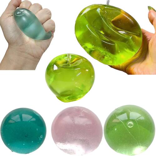 Blue/Green Needoh Squishy Toy Transparent Stress Ball Slow R