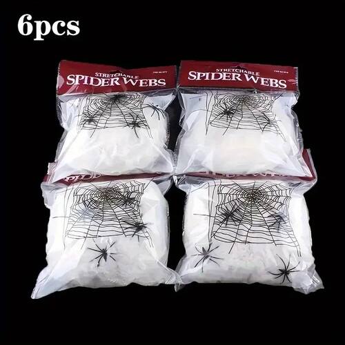 Stretchable Spider Webs with 2 Spiders Each,Party Supplies H