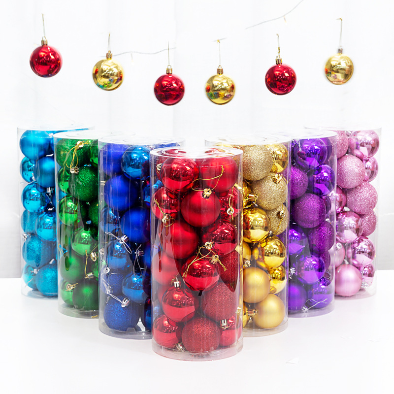 Christmas Decorations 3/4/6/8cm Electroplated Bright Plastic