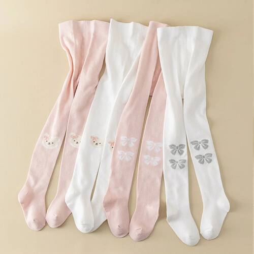 2pcs Baby Girls' Solid Color Pantyhose Leggings Cute Bear&Bo