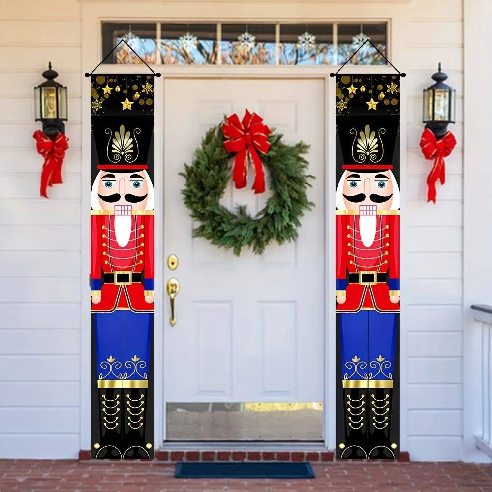 Christmas Nutcracker Banner Decorations Outdoor Solider Chri