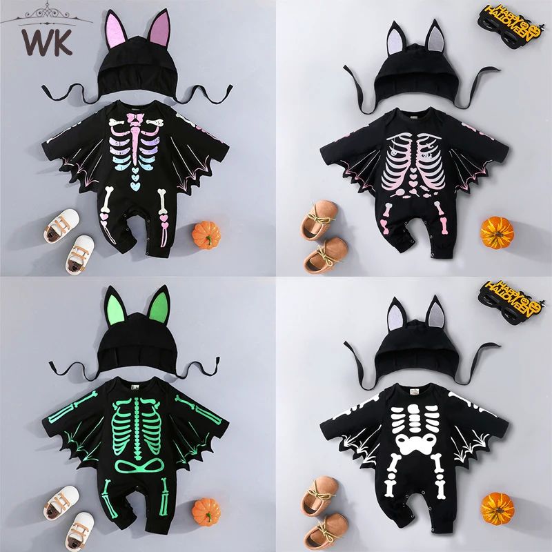 2025 Halloween Bat Baby Infant Cotton Rompers Toddler Newbor