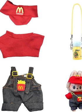 Roupas de boneca de 17 cm, roupa labubu, conjunto de roupas