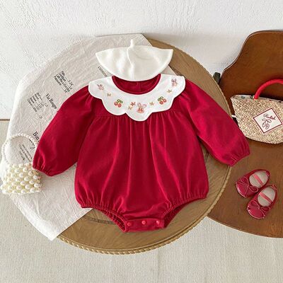 Christmas Newborn Kids Baby Girls Embroidered Rabbit Sweet N