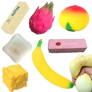 14 Styles Squishy Toys Bread/Butter/Cheese/Fruits Fidget Toy