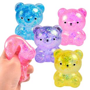 Fidget Bear Toy Squishys Glitter Gummy Bear Needoh Small Cut