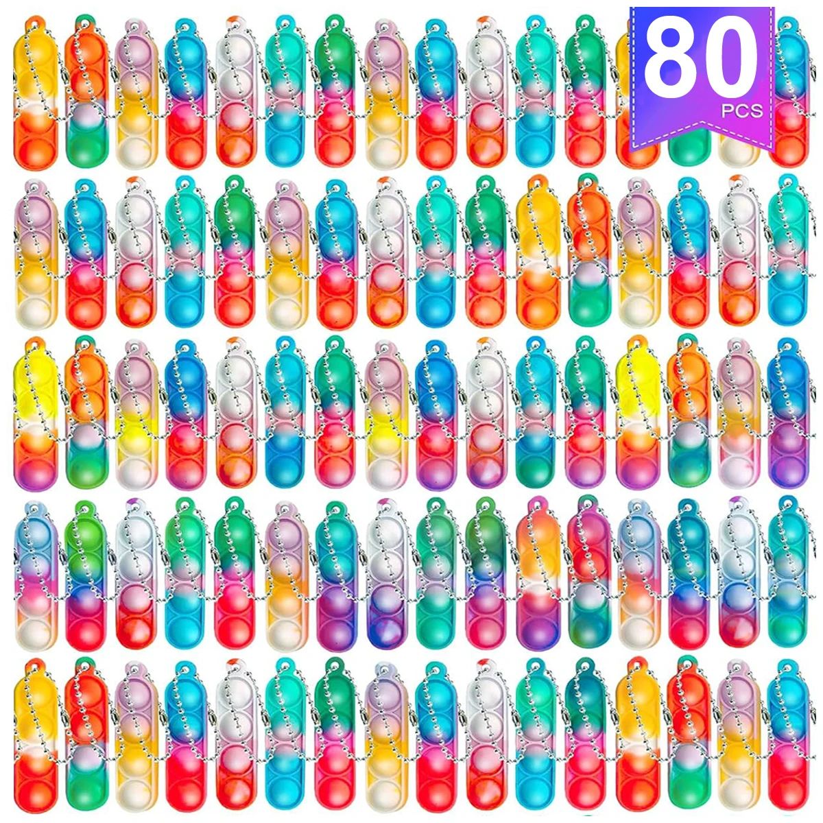12/24/80Pcs Mini Pop Fidget Toys Bulk Party Favors for Kids - 实物图