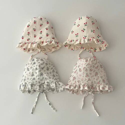 0-12Month Newborn Floral Ear Protection Hat Princess Girl Pa