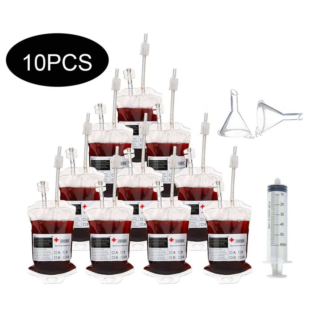 350ml Halloween Blood Bags for Drinks,Blood Bags of Vampire,