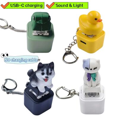 Duck Frog Keyboard Fidget Toys Keychain Finger Button Clicke