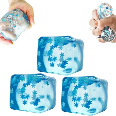 Squishy Ice Cube Fidget Toys, Stress Relief Ball for Adults