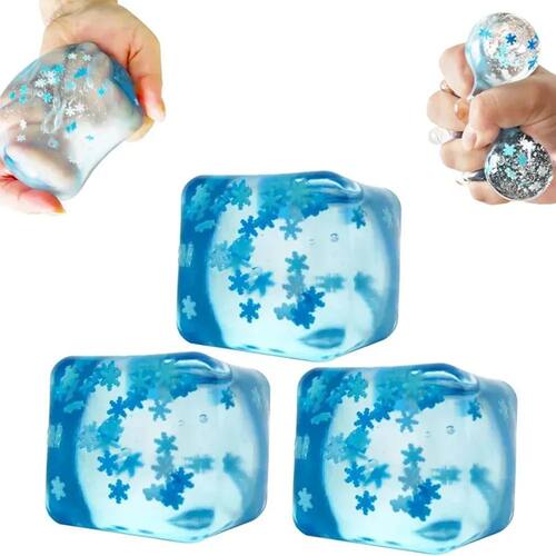 Squishy Ice Cube Fidget Toys, Stress Relief Ball for Adults