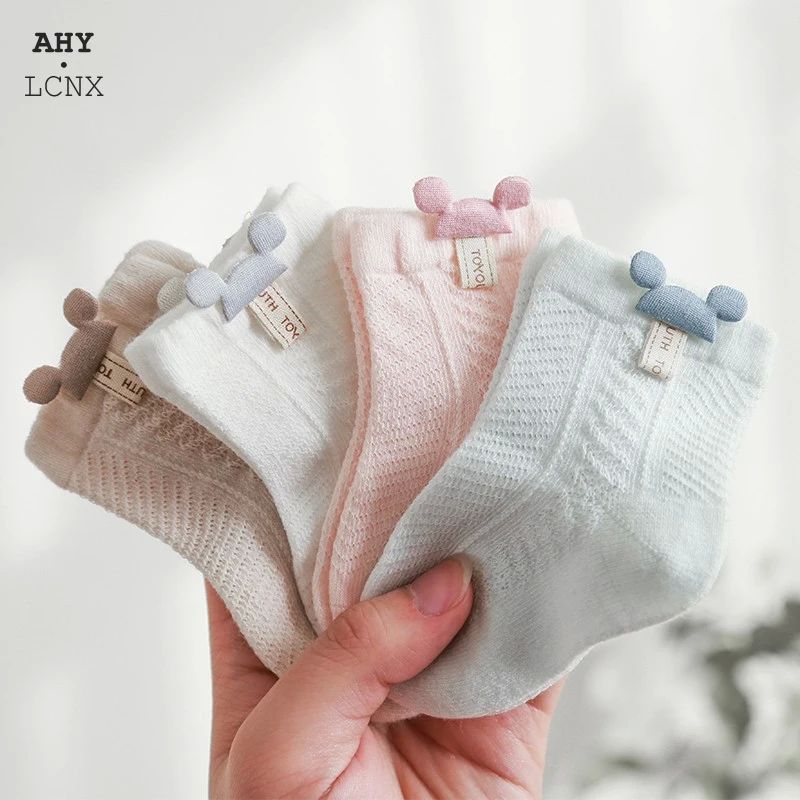 4Pcs/Lot Cute Summer Baby Socks Mesh Infant Kids Sock Newbor