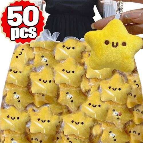 Cute Stars Plush Toy Keychain Girls Fluffy Soft Cute Backpac