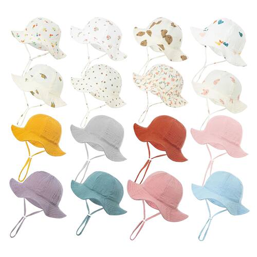 Pudcoco Infant Newborn Baby Summer Bucket Hat, Sun Protectio