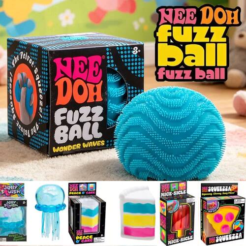 NeeDoh Fuzz Ball Blind Box Series, Soft Fuzzy Stress Relief
