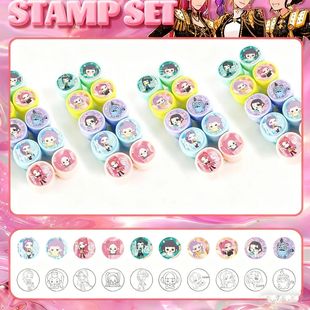 Kpop Demon Hunter Stamps Party Favors Seal Stamps for Kids C