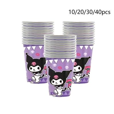 10/20/30/40pcs Sanrio Kuromi Party Supplies，Paper cups for