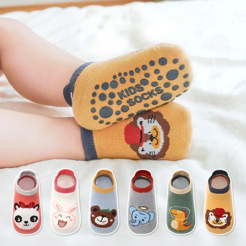 6 Pairs Kids Cotton Socks Cute Cartoon Animal Pattern Comfy