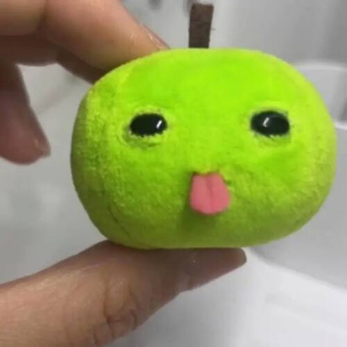 New Abstract Green Apple Plush Doll Keychain Backpack Pendan