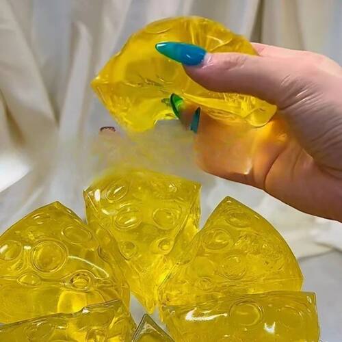 1PC Honey Cheese Finger Squishy Slow-Rebound Toy, Soft Anti-