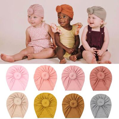 Solid Cotton Donuts Baby Boy Girls Cap Hat 0-4T Sweet Newbor