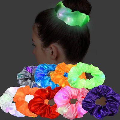 1/5/10Pcs LED Hair Scrunchie Light Up Hair Scrunchy for Wome