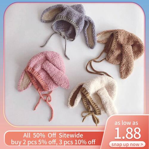 Winter Baby Ear Protection Hat Cartoon Bunny Toddler Hooded