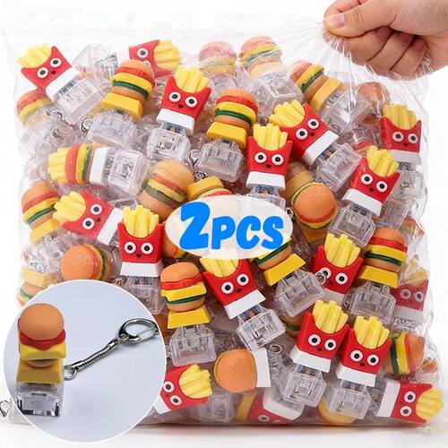 1/2pcs Creative Hamburg Keyboard Keychain Fidget Toy Cute Ca