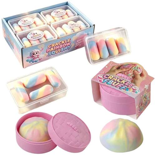 Crispy Squeeze Toys Rainbow Candy Handmade Ball Fidget Toy S