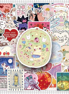 10/30/50pcs Fairy Tale Series Cartoon Aesthetic Stickers Kaw